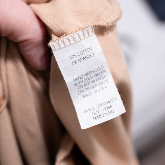 Dressed in Lala Cotton T-Shirt Dress Mocha Light Tan Oversized Pockets SZ M - Picture 5 of 6